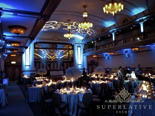 John Marshall Ballrooms Richmond, VA wedding lighting.