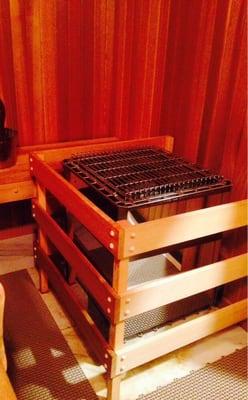 Steamer in the sauna chamber