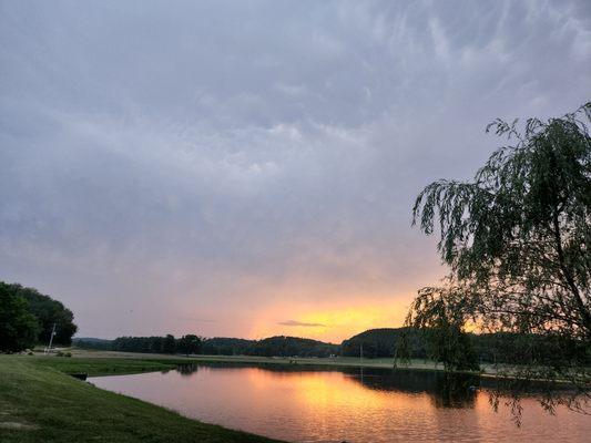 Lake view at Snode's Restored Country Barn