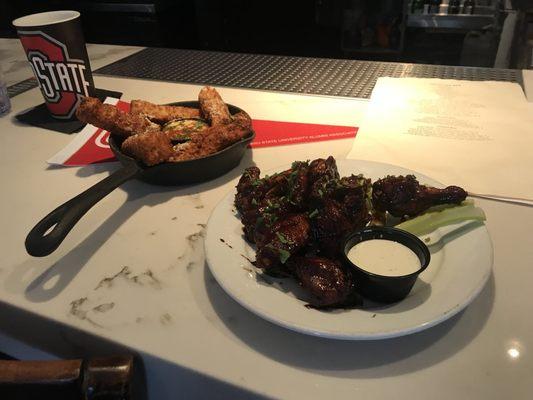 Really good fried Mac n cheese, & wings.