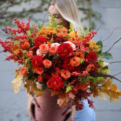 Autumn luxury arrangement in the box