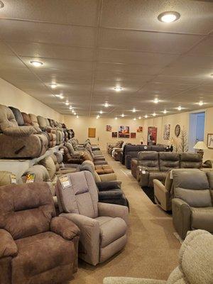 Over 90 recliners in stock from Best and Lazboy