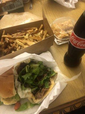 Boardwalk fries, Steak Gyro, baklava, classic Coke