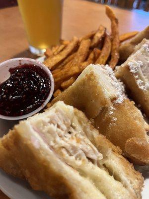 Monte Cristo and sweet potato fries