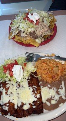 Enchiladas and nachos locos