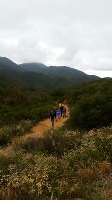 The group happily returning from their excursion