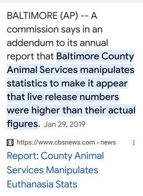 Baltimore county animal services are corrupt