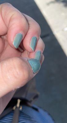 Bubbles in nail and very uneven/bumpy