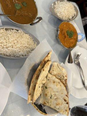 Garlic Naan and Butter Chicken