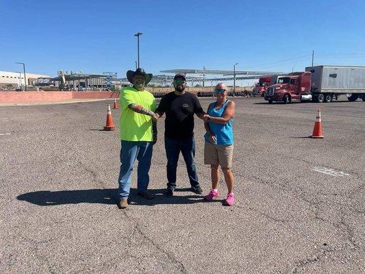 Our instructors with another CDL Class A graduate