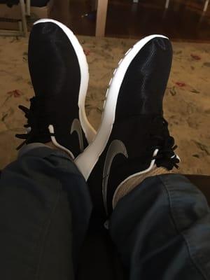 Black, White and Sliver roches in a kids size five!