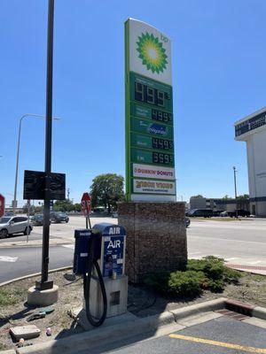 Gas and diesel prices at BP