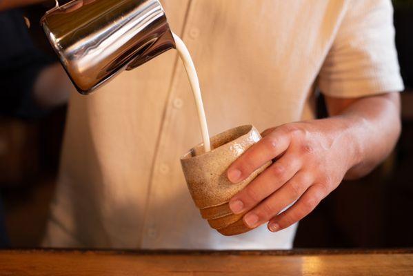 Barista in action.