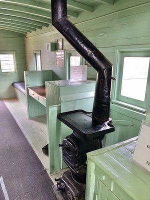 Interior of a rail caboose