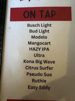 Beers on tap