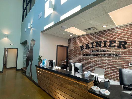 New Rainier Veterinary Hospital lobby