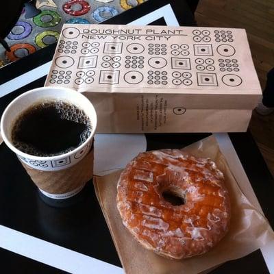 Meyer lemon and poppy seed doughnut + coffee