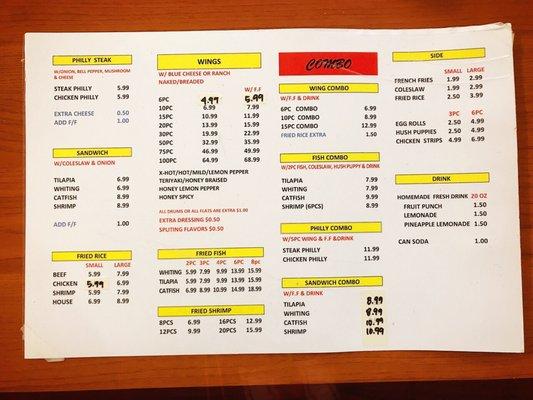 Their Menu. Good price, fresh food, and good quality.