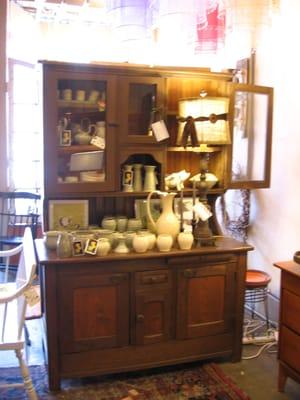 Local handmade hutch & pottery