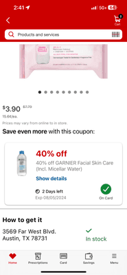 App screenshot showing additional 40% off and how you're supposed to get the deal, by going to the store.