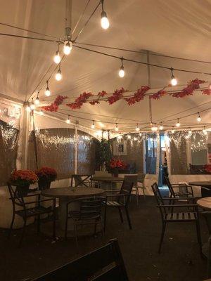 Super cute outdoor tent with heaters