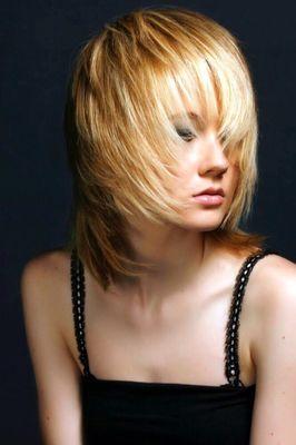 Highlight and Color with short hair style.