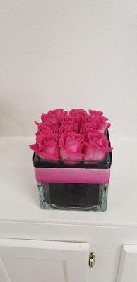 Modern Rose Cube...Custom designed at Angee's Flowers