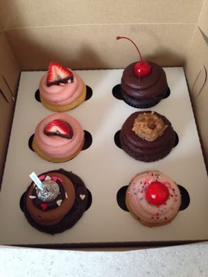 Strawberry shortcake, double fudge, fairy fetti, German chocolate, Hearshys kiss