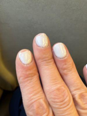 Chipped nails three  days after a gel manicure.