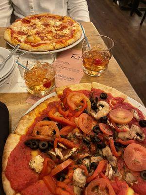 Veg Head pizza and Honey Pepperoni Pizza