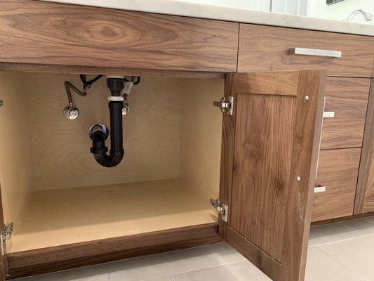 Walnut master bath vanity