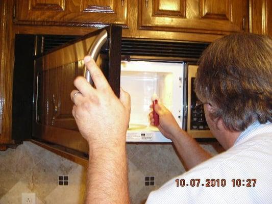 Testing Temperature on a Microwave repair