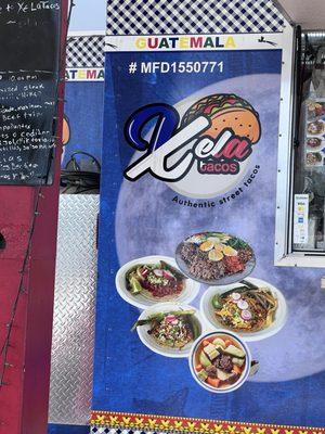 Photo of the menu on the truck