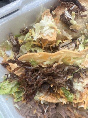 Shredded beef taco