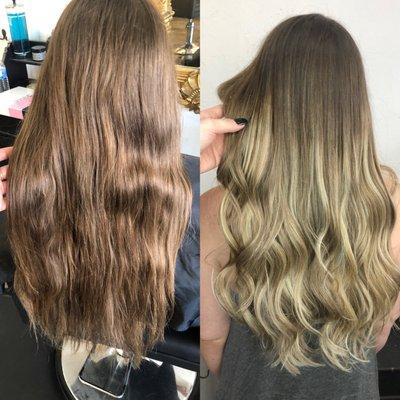 before and after balayage