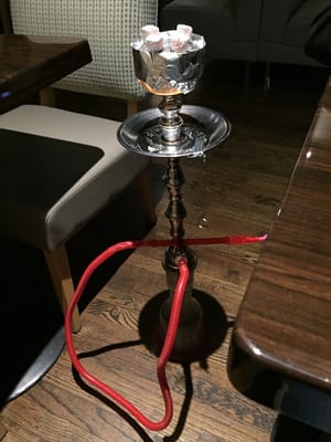 Great hookah with a fresh grapefruit head.