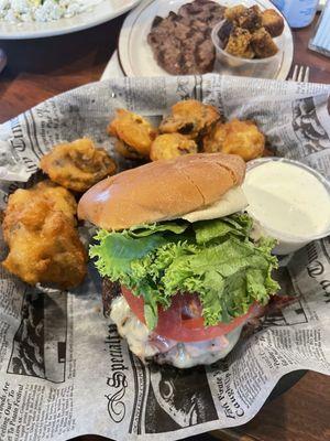 Irish Burger with fresh fries shrooms! Just order it...you're welcome!