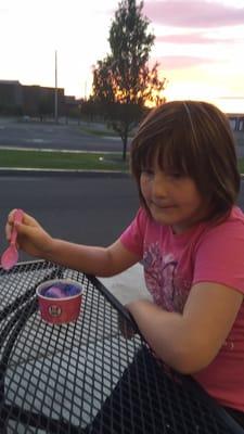 My little princess enjoying ice cream.