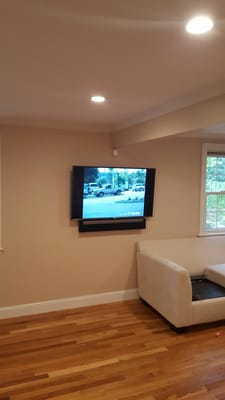 Hingham TV install and 4" LED recessed lights.