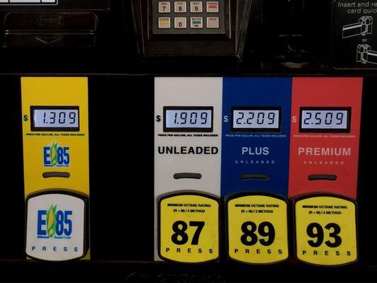 Great price spread between E85 and regular. Sept. 10th.