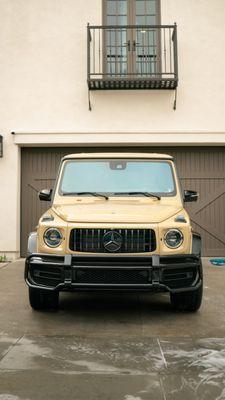 Detailing a Mercedes G-Wagon in Yorba Linda, ensuring the iconic SUV is spotless and ready for any adventure.