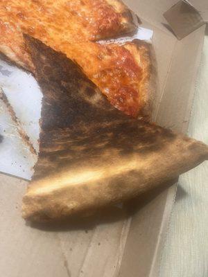 Burnt pizza