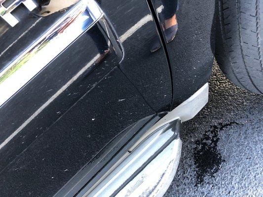 Mud left on car.