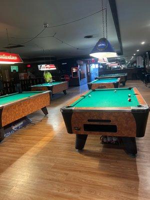 Lots of pool tables