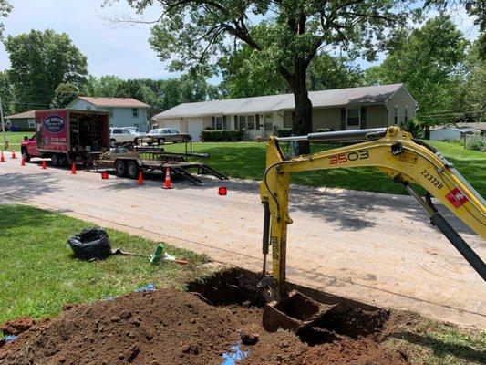 Sewer install hard at work!