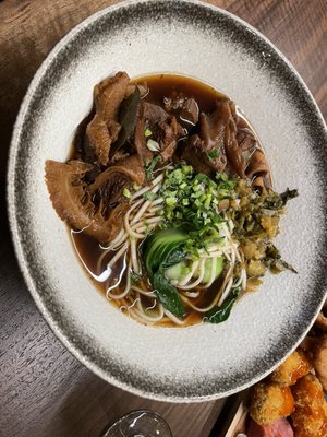 Homemade beef noodle soup