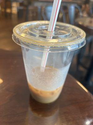 Hazelnut iced latte perfect on a hot day!