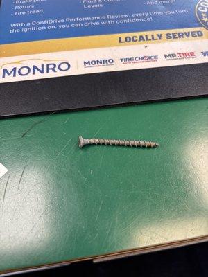 The screw that was in my tire