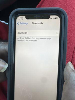 This is the Bluetooth not registering or able to pick up a bluetooth