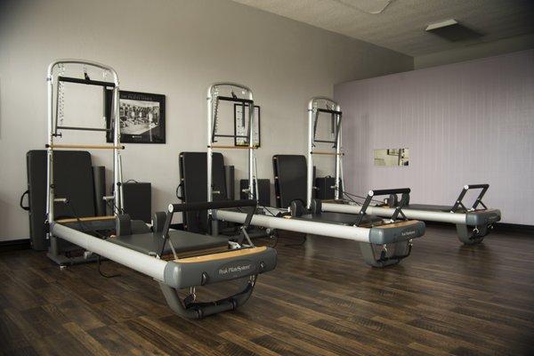 Our studio is equipped with Peak PilateSystem Deluxe machines, allowing us to conduct Reformer, Tower, and combination classes.